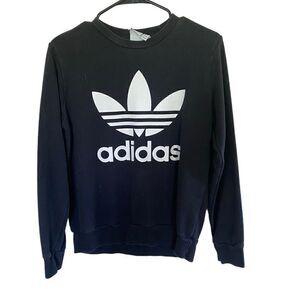 Vintage adidas sweatshirt black white youth Large
